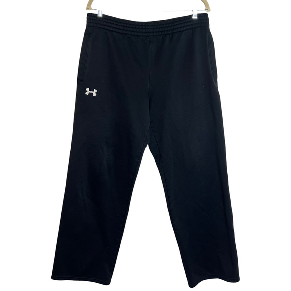Under Armour Womens Sweat Pants Size Medium Black Heavy Knit Pockets - Picture 1 of 7